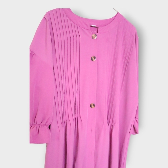 WOMENS LARGE PINK BUTTON DOWN DRESS - Picture 6 of 6